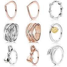 Load image into Gallery viewer, 9 Style 1 Pcs Women Silver Rings Bow Arrow of love Crystal Opening Style Ring For Women Jewelry Gift