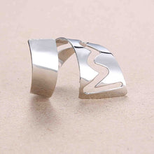 Load image into Gallery viewer, Rinhoo Adjustable Openwork Striped Flower Heart Shaped Geometric Open Ring Stainless Steel Ladies Party Jewelry Rings