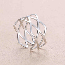 Load image into Gallery viewer, Rinhoo Adjustable Openwork Striped Flower Heart Shaped Geometric Open Ring Stainless Steel Ladies Party Jewelry Rings