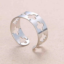 Load image into Gallery viewer, Rinhoo Adjustable Openwork Striped Flower Heart Shaped Geometric Open Ring Stainless Steel Ladies Party Jewelry Rings