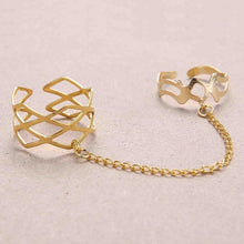 Load image into Gallery viewer, Rinhoo Adjustable Openwork Striped Flower Heart Shaped Geometric Open Ring Stainless Steel Ladies Party Jewelry Rings