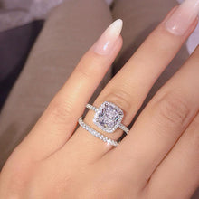 Load image into Gallery viewer, 17IF Fashion Engagemen Zircon Crystal Rings Womens Girls Silver Filled Wedding Ring Set Lover Wedding Jewelry Party Gift 2019
