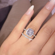 Load image into Gallery viewer, 17IF Fashion Engagemen Zircon Crystal Rings Womens Girls Silver Filled Wedding Ring Set Lover Wedding Jewelry Party Gift 2019