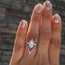 Load image into Gallery viewer, 17IF Fashion Engagemen Zircon Crystal Rings Womens Girls Silver Filled Wedding Ring Set Lover Wedding Jewelry Party Gift 2019
